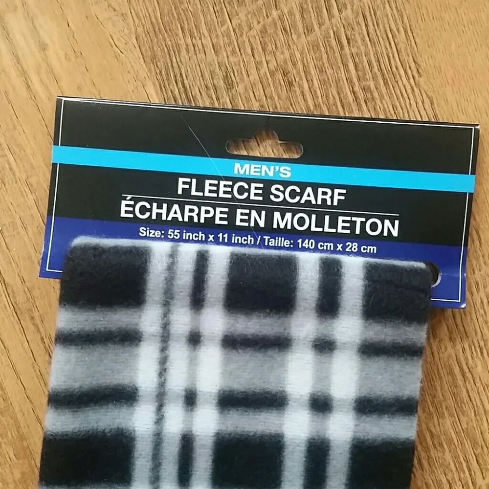 NWT Black & White Stripe‎ Plaid Men's Scarf